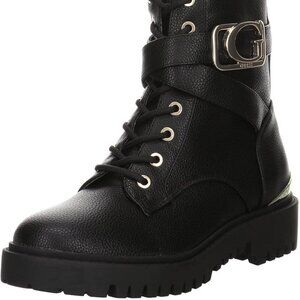 GUESS Women's Combat  Lace-Up Hiker Logo Zip Booties Size 11 Black .